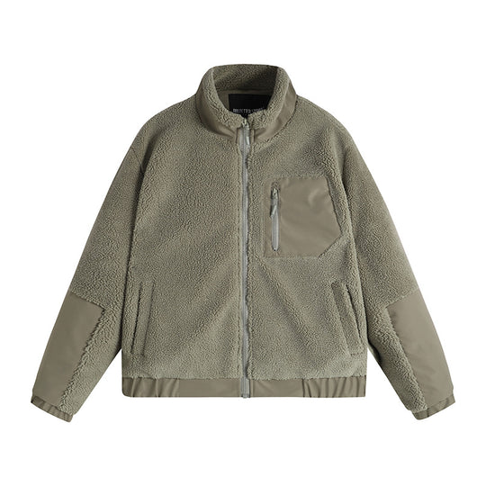 Herren Thermo-Sherpa-Fleecejacke mit Reißverschluss, Brusttasche und verstärkten Ellenbogen Shop Nory