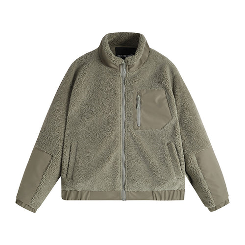 Herren Thermo-Sherpa-Fleecejacke mit Reißverschluss, Brusttasche und verstärkten Ellenbogen Shop Nory