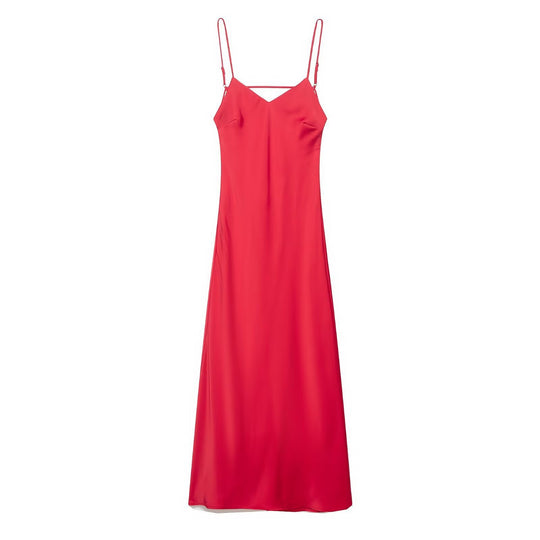 Damen Sommerliches Spaghettiträgerkleid mit schmeichelndem Schnitt und fließendem Stoff