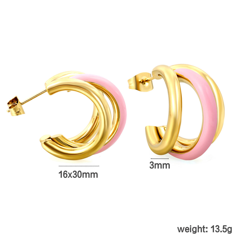 Damen Moderner Hängender Ohrschmuck mit doppeltem Design Shop Nory