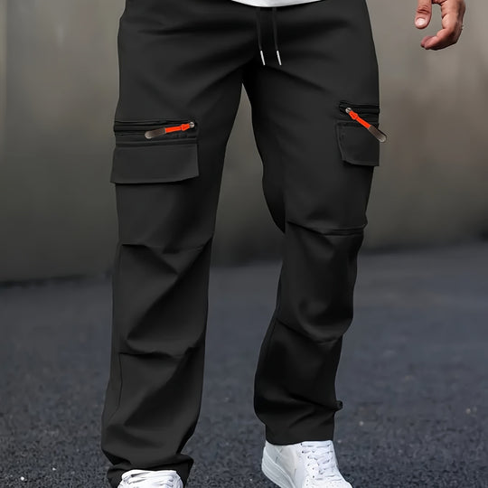 Herren Utility-Cargohose im Joggerstil mit Reißverschluss-Taschen & Kordelbund Shop Nory