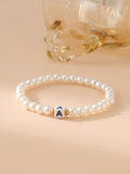 Damen Elegantes Perlenarmband mit personalisierbarem Buchstaben Shop Nory