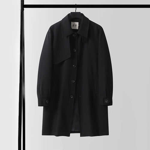 Herren Moderner wasserabweisender Trenchcoat mit verdeckter Knopfleiste und Passformoptimierung Shop Nory