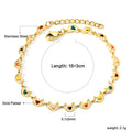 Damen Armband aus Edelstahl mit bunten Herz-Elementen und feiner Goldbeschichtung Shop Nory