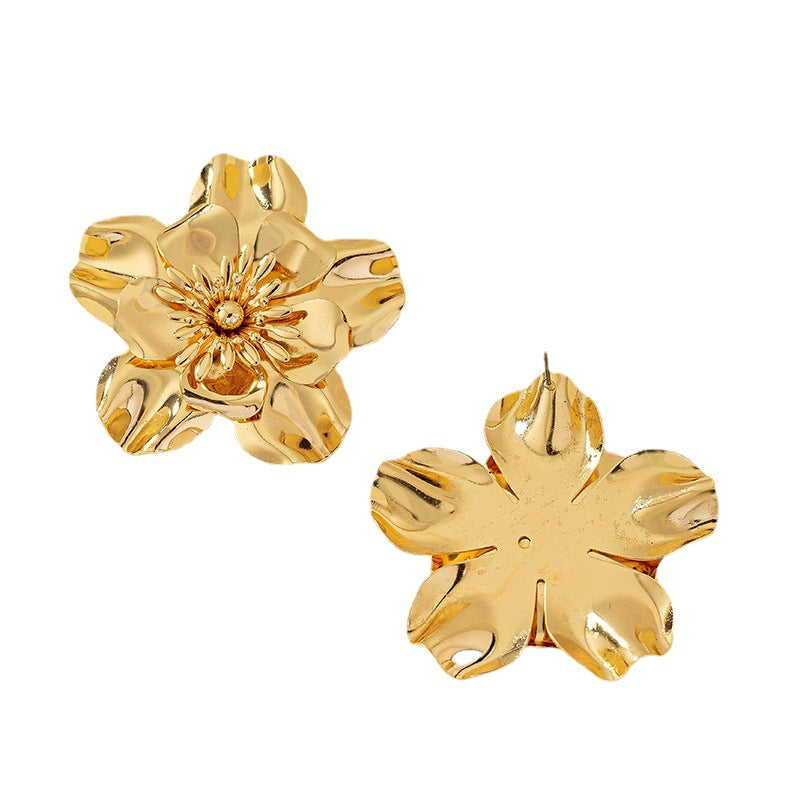 Damen Ohrstecker im eleganten Blumen-Creolen-Design Shop Nory