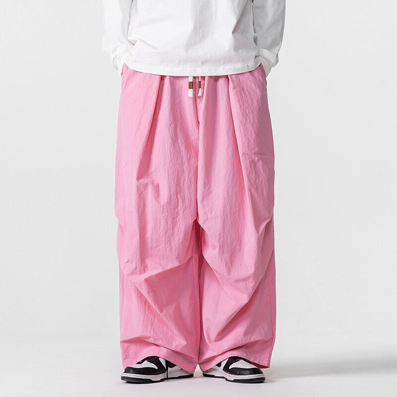 Herren Weite Utility-Loungehose mit überlappenden Falten und Kordelzugbund Shop Nory