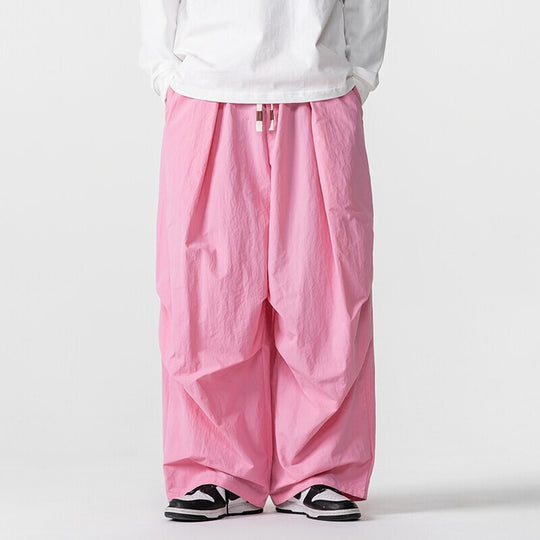 Herren Weite Utility-Loungehose mit überlappenden Falten und Kordelzugbund Shop Nory