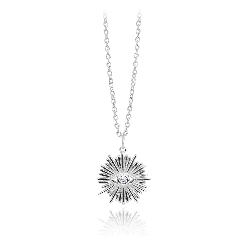 Damen Halskette mit filigranem Augenmotiv aus hochwertigem 925 Sterling Silber Shop Nory