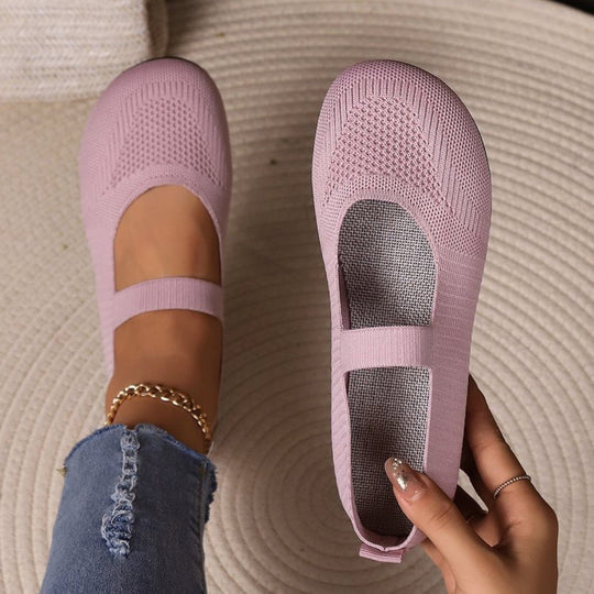 Damen elastische Ballerinas mit komfortablem Fußbett