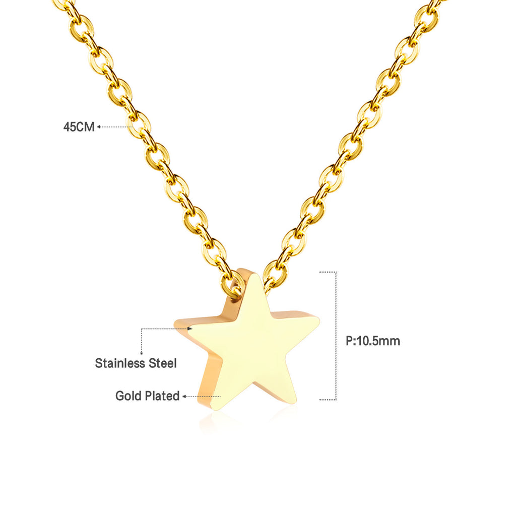 Damen Halskette mit halbmondförmigem Anhänger aus Edelstahl und goldplattierter Oberfläche Shop Nory