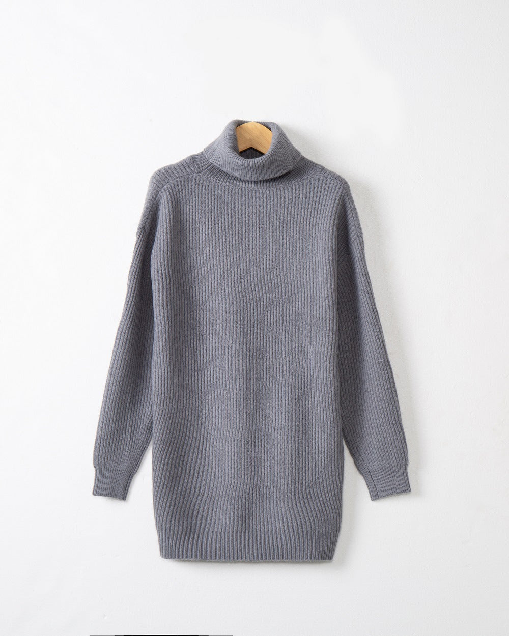 Damen Langer Rippstrick-Rollkragenpullover im Oversize-Schnitt Shop Nory