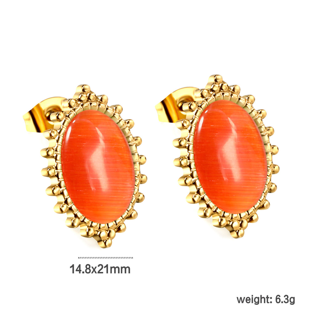 Damen Ohrhänger mit elegantem ovalem Design und funkelnden Zirkonia Shop Nory