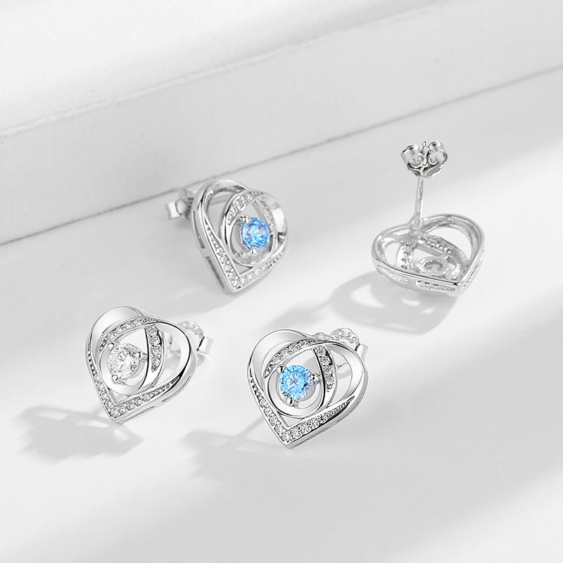 Damen Ohrringe im eleganten Herzdesign mit funkelnden Zirkonia Shop Nory
