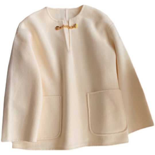 Damen Stilvolle Wolljacke mit langen Ärmeln Shop Nory
