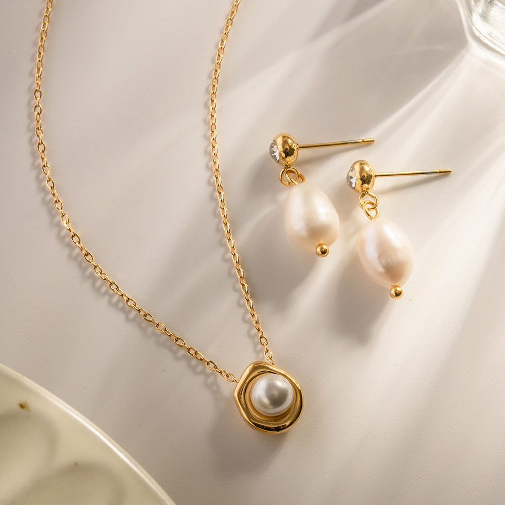 Damen Ohrhänger mit elegantem Kristall- und Perlenanhänger Shop Nory
