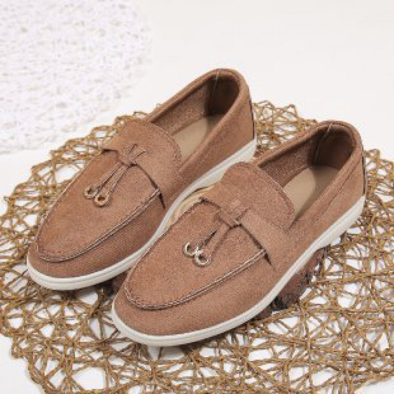 Damen elegante Mokassin-Loafer mit dekorativer Ringschlaufe, weichem Komfortfußbett und flexibler Leichtsohle Shop Nory