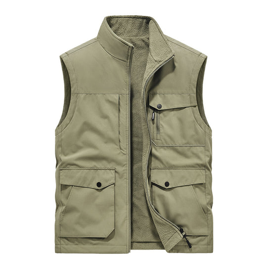 Herren Multifunktionale Utility-Weste mit Fleece-Innenfutter und Mehrfach-Taschen Shop Nory