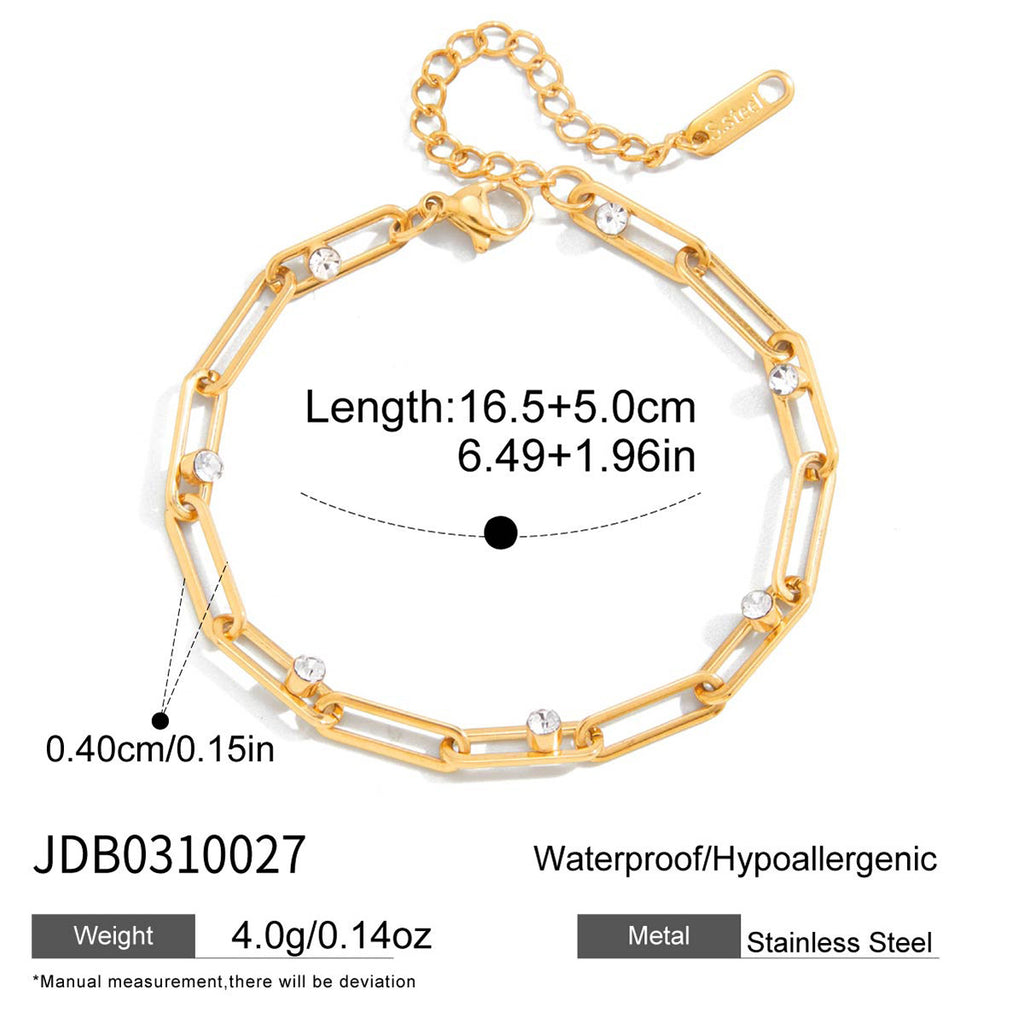 Damen elegantes Armband mit funkelnden Zirkonia-Details aus hypoallergenem Edelstahl Shop Nory