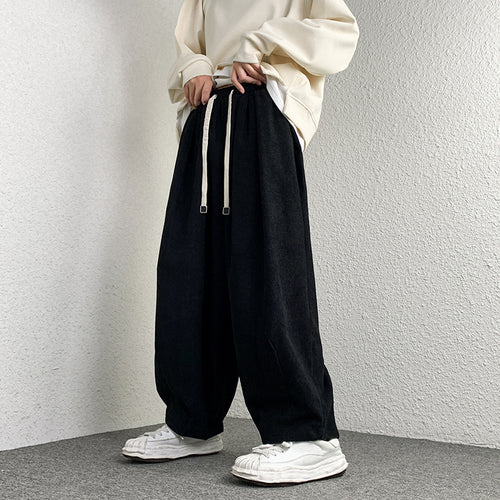 Unisex Extraweit geschnittene Cord-Loungehose mit Tunnelzug und elastischen Bündchen Shop Nory