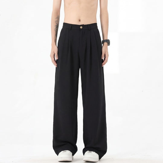 Herren weite Leinenhose mit hoher Bundfalte und lässigem Schnitt Shop Nory