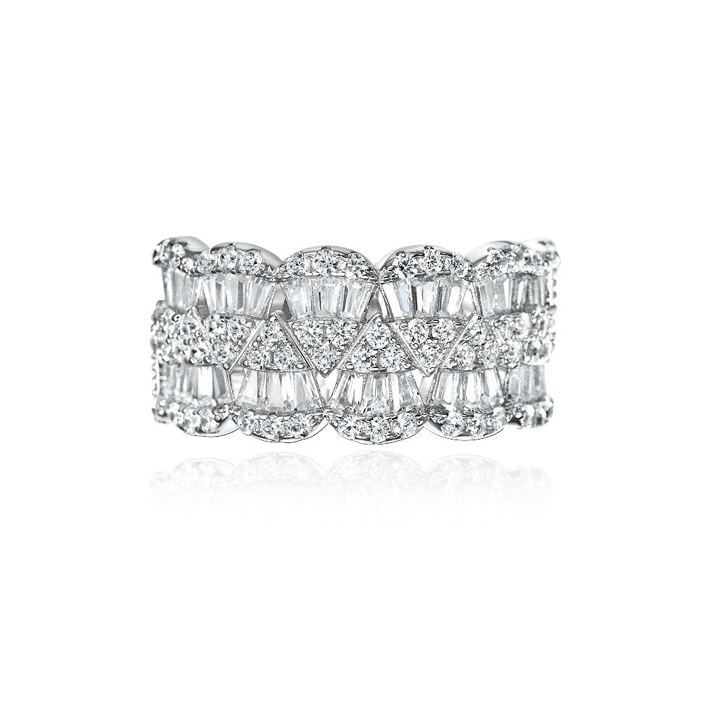 Damen Luxus-Ring mit kunstvollen Zirkonia-Verzierungen Shop Nory