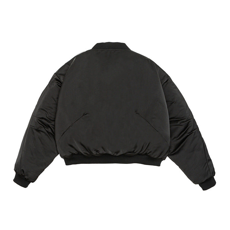 Unisex Kurz geschnittener Boxy-Puffer-Bomber mit minimalistischer Frontblende Shop Nory