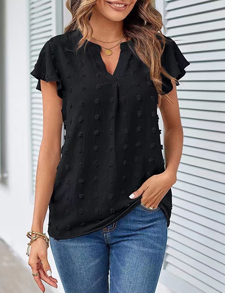 Damen Freizeitbluse mit eleganten Rüschendetails und Struktur
