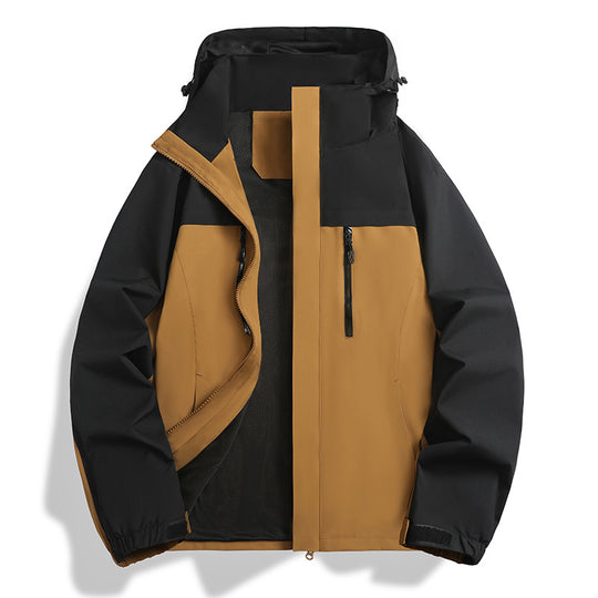 Herren Wasser- und winddichte Softshell-Outdoorjacke mit Kapuze, atmungsaktivem Meshfutter und Brustreißverschluss Shop Nory