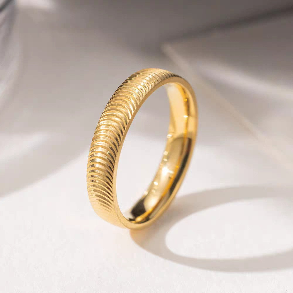Damen Texturierten Gold Mode Band Ring Shop Nory