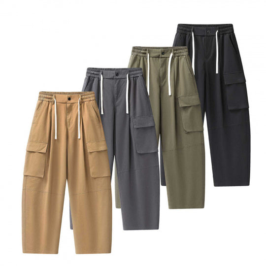 Unisex Baggy‑Cargo‑Hose mit elastischem Bund, Tunnelzug und großen Pattentaschen Shop Nory