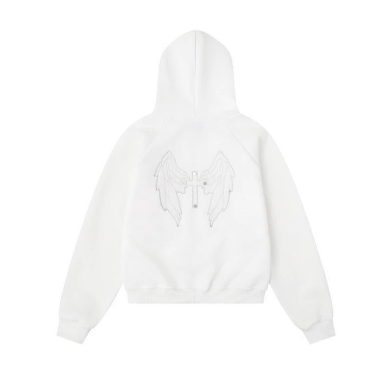 Damen Kapuzen-Sweatjacke mit Schnürungen, Metallösen und durchgehendem Reißverschluss Shop Nory