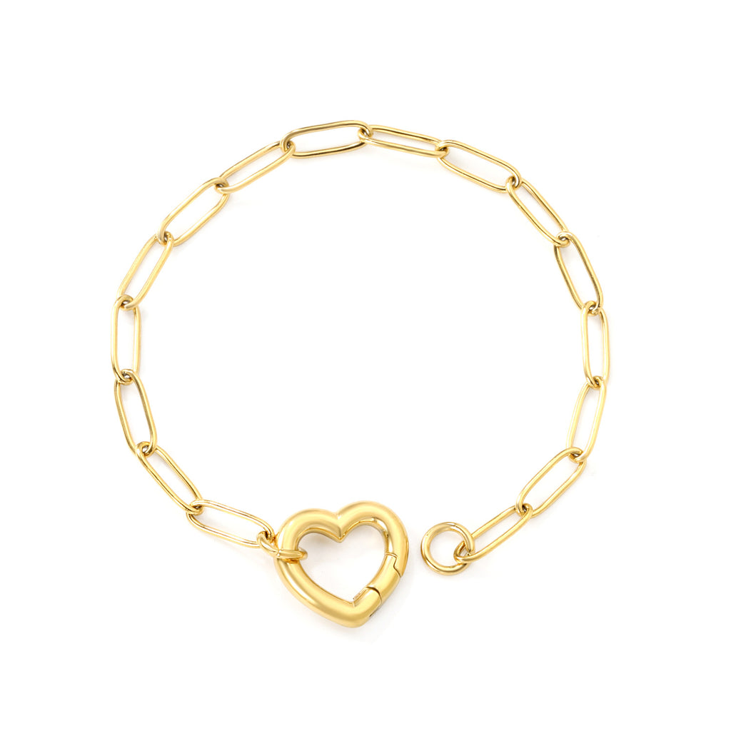 Damen Armband aus hochwertigem Edelstahl mit modernem Gliederdesign und goldplattierter Oberfläche Shop Nory
