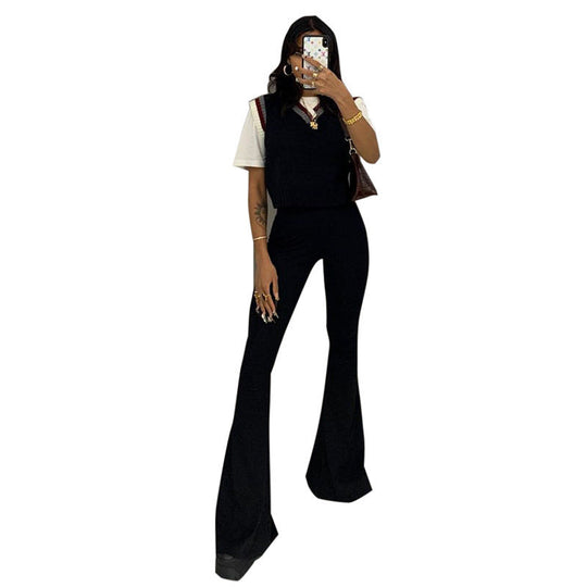 Damen Flared Leggings mit hohem Bund und komfortablem Stretch-Stoff