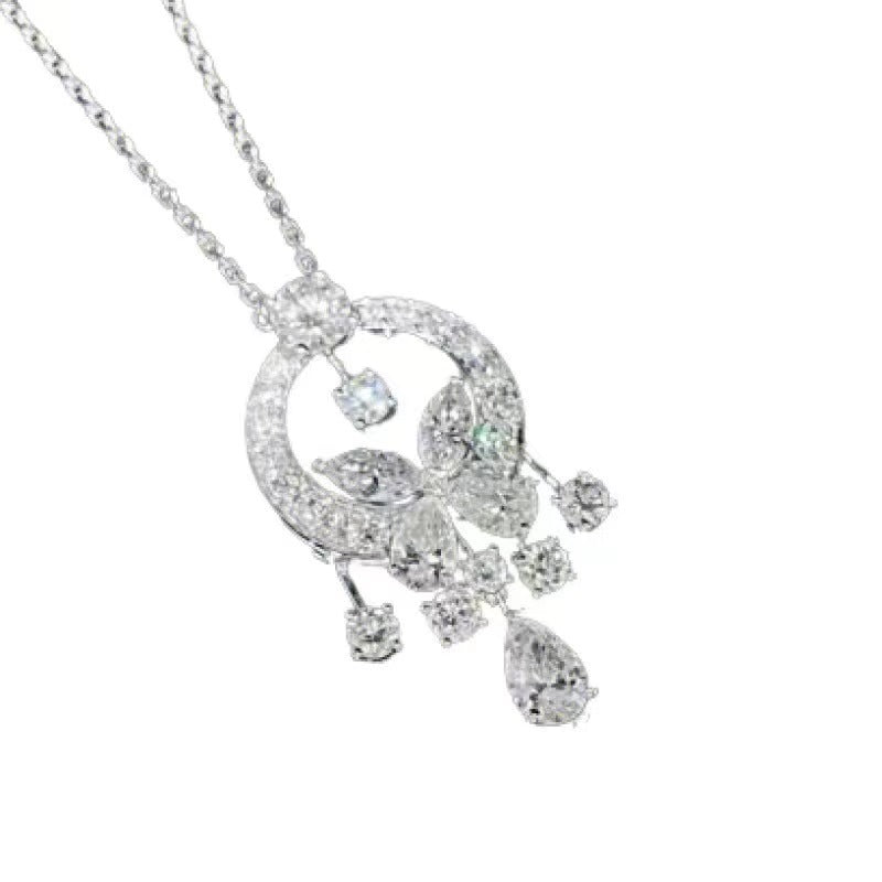 Damen Ohrringe mit funkelndem Edelstein und kunstvollem Blumenmotiv Shop Nory