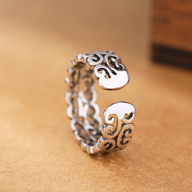 Damen Offener Ring mit kunstvollem Wellenmuster Shop Nory