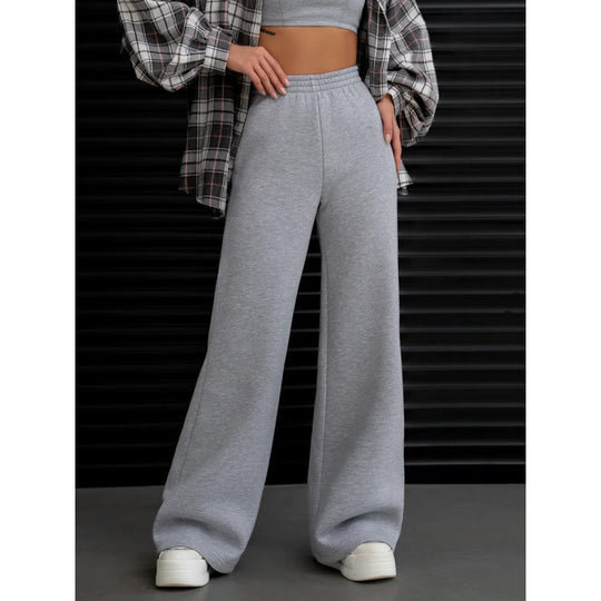 Damen nan fließende Palazzo-Loungehose mit extra weitem Bein elastischem Komfortbund und dezenten Eingrifftaschen Shop Nory