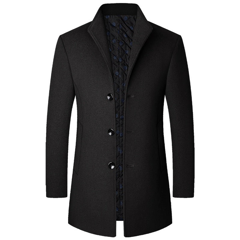 Herren Eleganter Kurzmantel aus Wollmischung mit gesteppter Innenlage und schlankem Stehkragen Shop Nory