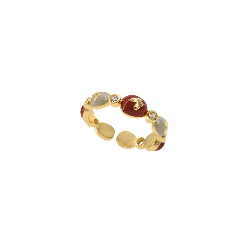 Damen Ring mit bunten Halbedelsteinen und funkelnden Zirkonia Shop Nory