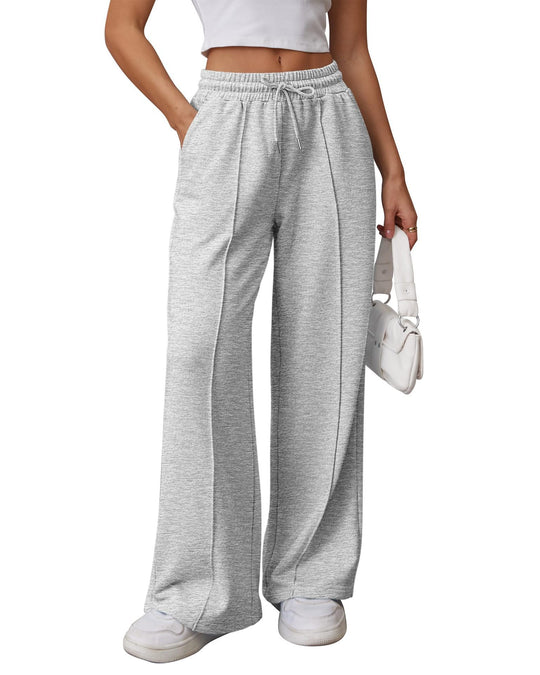 Damen nan Palazzo-Jogginghose mit doppeltem Komfortbund, Ziernahtvorderseite und Eingrifftaschen Shop Nory
