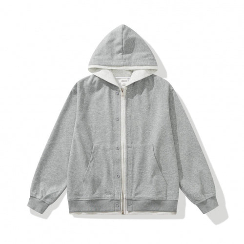 Unisex Oversize-Kapuzenjacke mit Doppelverschluss, Fleece-Innenfutter und Kängurutaschen Shop Nory