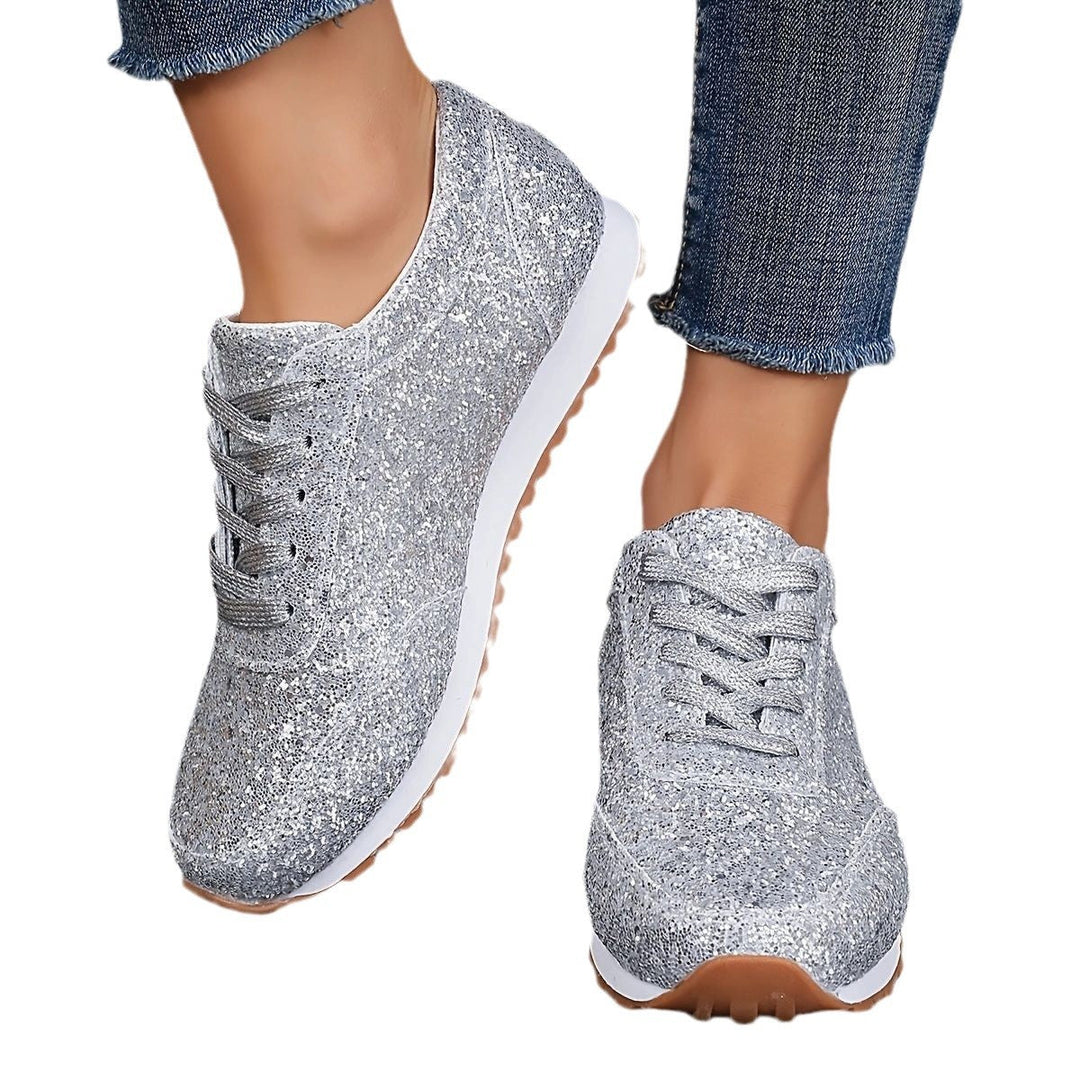 Damen Glitzernde Freizeitschuhe mit rutschfester Sohle und gepolstertem Fußbett