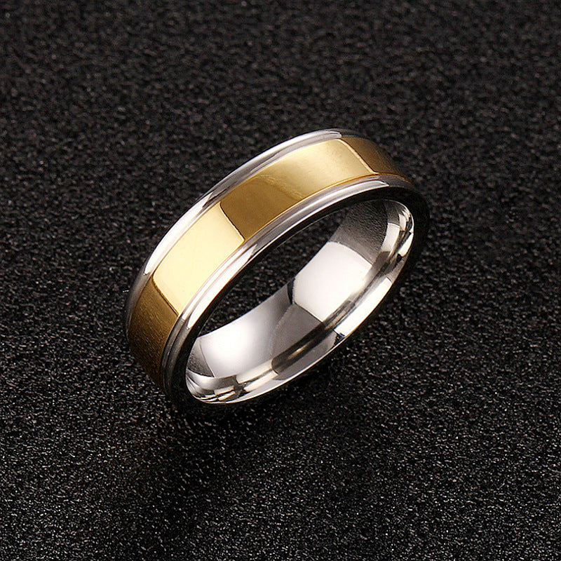 Herren stilvoller zweifarbiger Ring aus Edelstahl Shop Nory