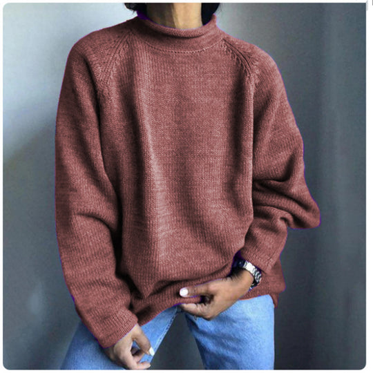 Damen nan kastiger Feinstrickpullover mit kurzem Stehkragen und Raglanärmeln Shop Nory