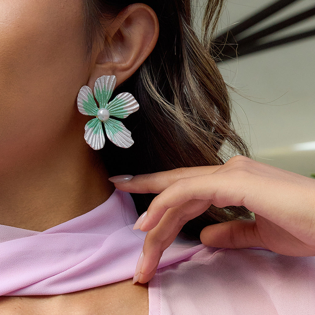 Damen Blüten Ohrhänger aus hypoallergenem Edelstahl mit hochwertiger Verarbeitung Shop Nory