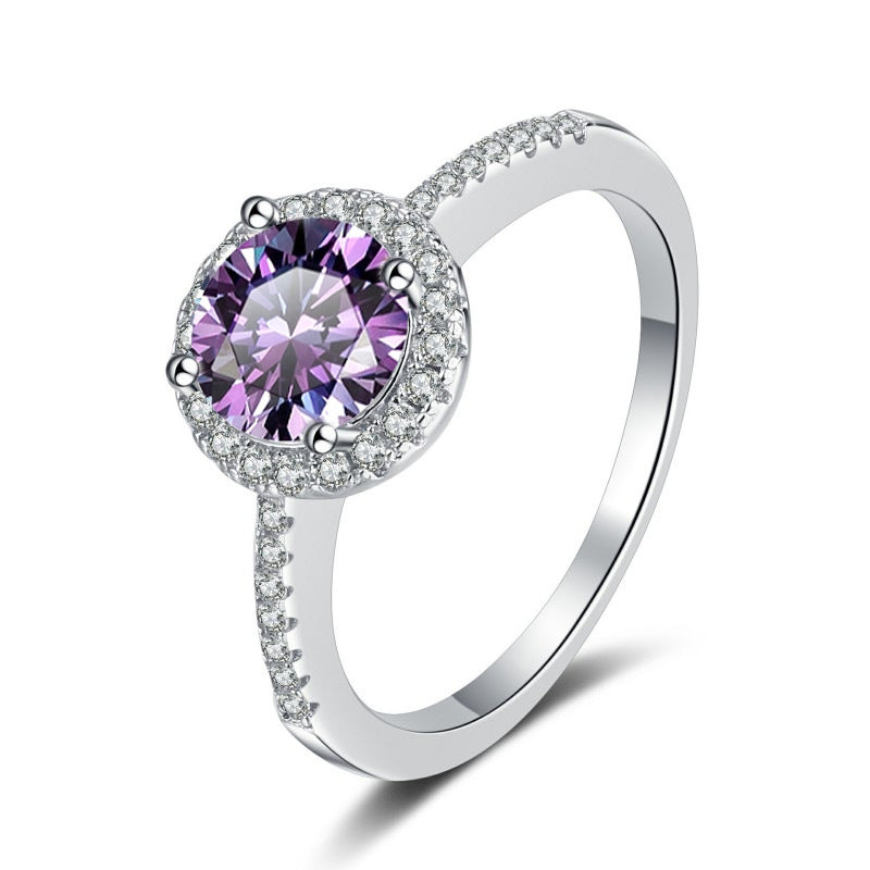 Damen Verlobungsring mit strahlendem gelbem Zirkon und funkelndem Design Shop Nory