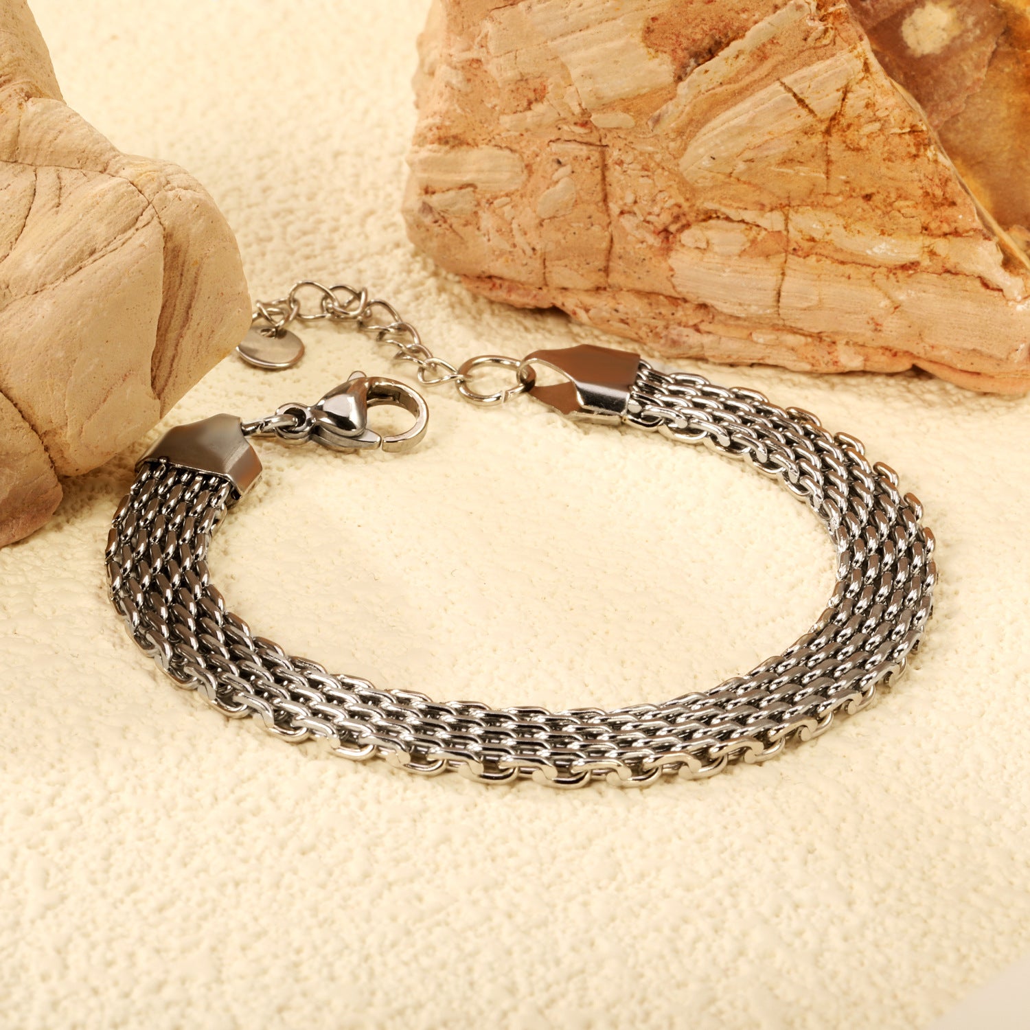 Damen Edelstahl Gliederhalskette mit verstellbarem Verschluss Shop Nory