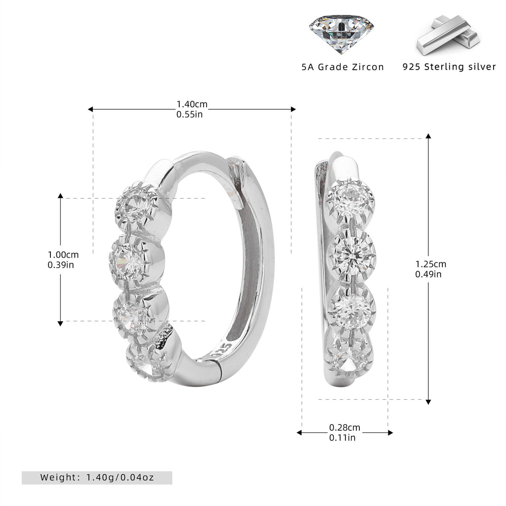 Damen Creolen mit funkelnden Zirkonia aus 925 Sterling Silber Shop Nory