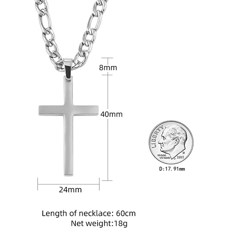 Herren Halskette mit Kreuzanhänger und robustem Gliederdesign Shop Nory