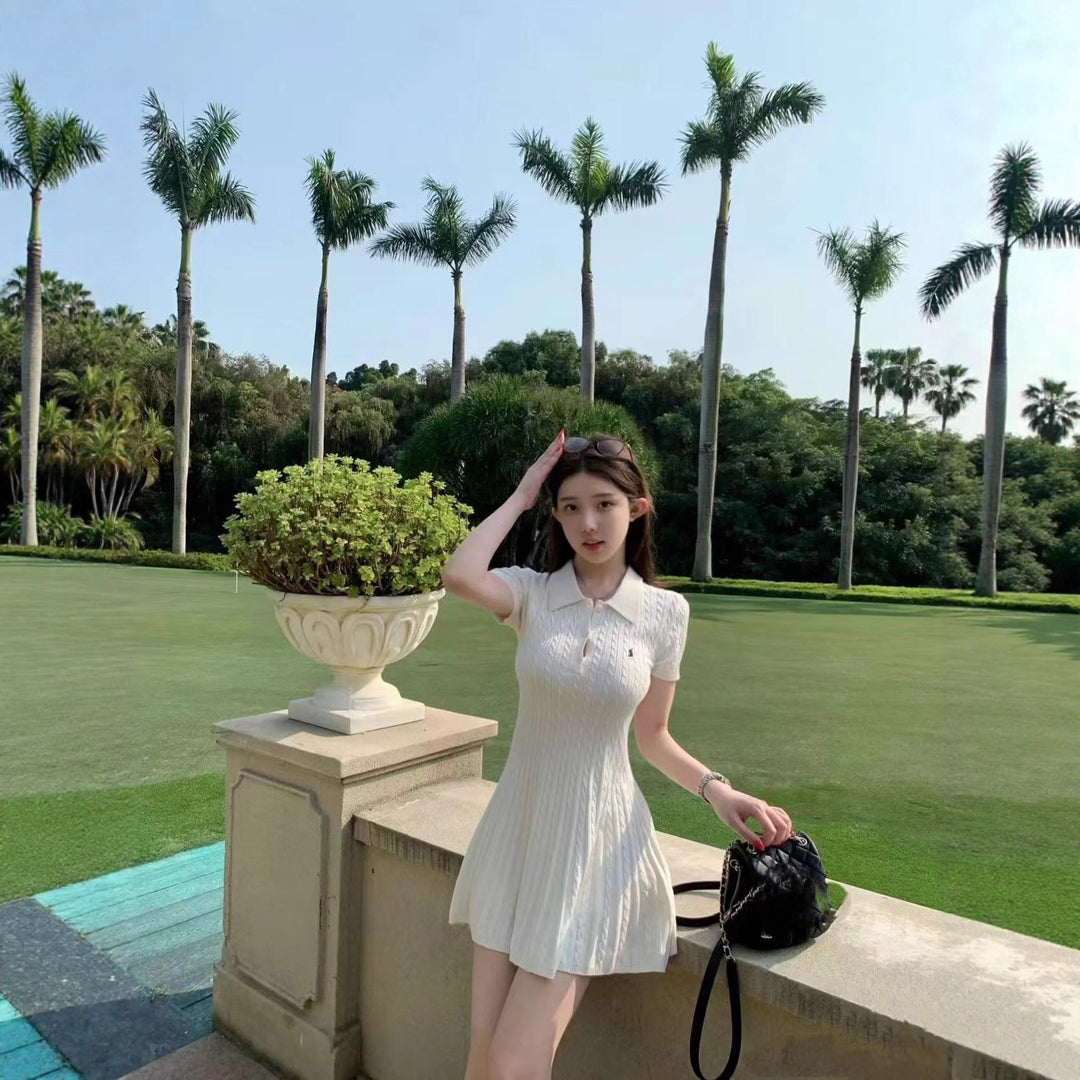 Damen Elegantes Polokleid Shop Nory