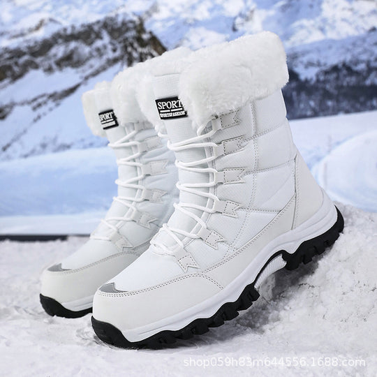 Damen Wasserdichte gefütterte Thermo-Wanderschuhe mit Kunstfellkragen Shop Nory